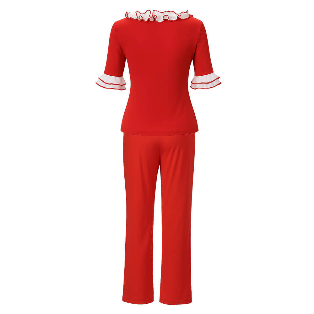 Saturday Night Live Sally O'Malley Im 50 Cosplay Costume Kick Lady Red Suit Takerlama