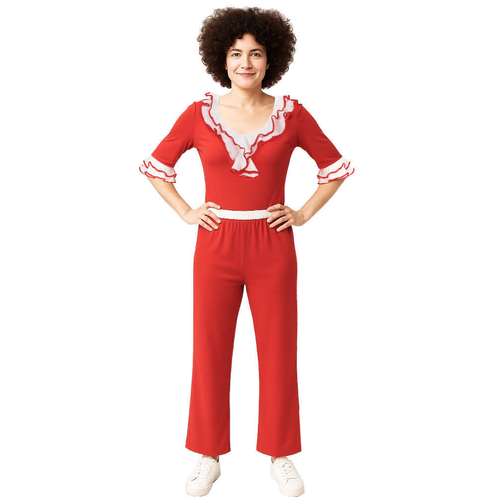 Saturday Night Live Sally O'Malley Im 50 Cosplay Costume Kick Lady Red Suit Takerlama