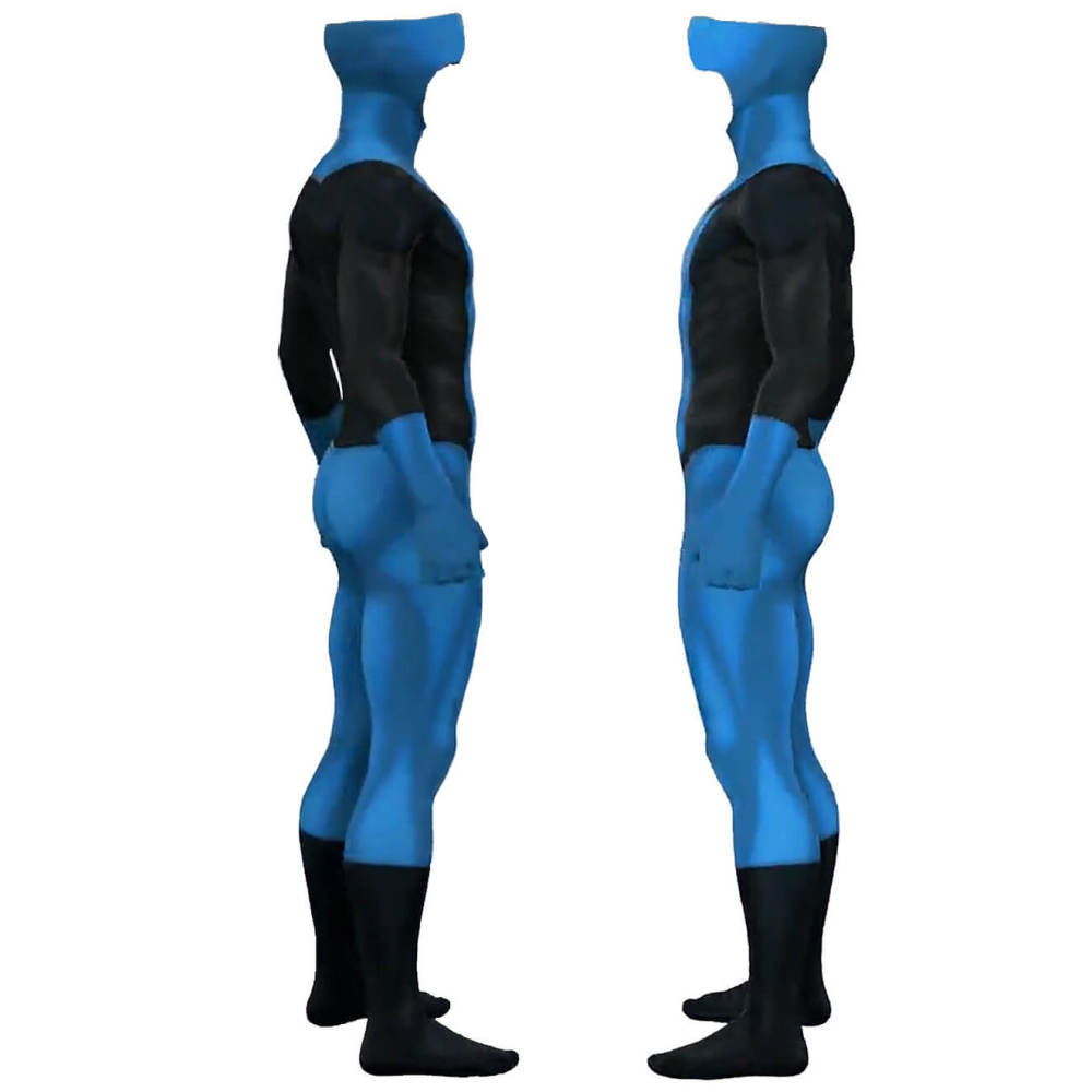 Invincible Mark Grayson Blue Suit Halloween Superhero Cosplay Costume Mask Takerlama