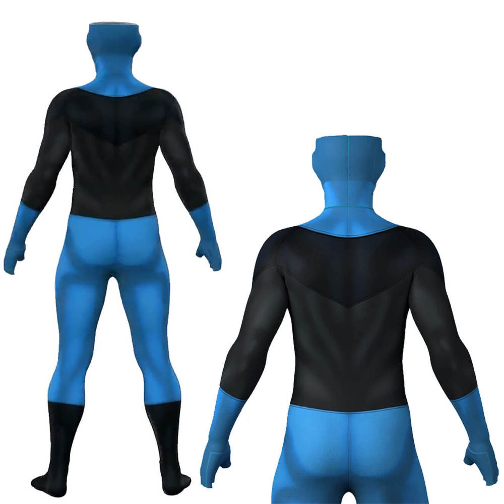 Invincible Mark Grayson Blue Suit Halloween Superhero Cosplay Costume Mask Takerlama