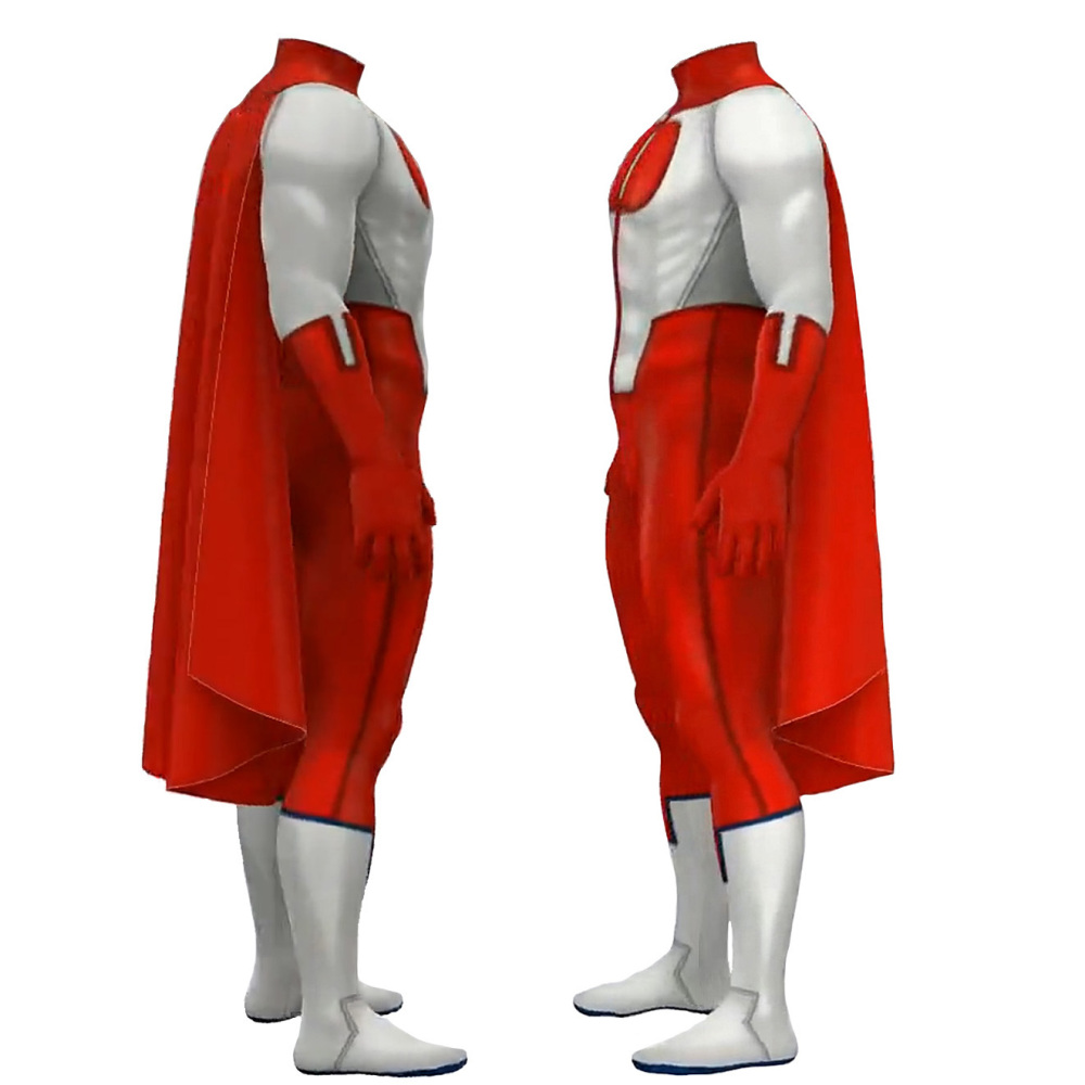 Invincible Superhero Omni-Man Cosplay Costume Nolan Grayson Red Suit Takerlama