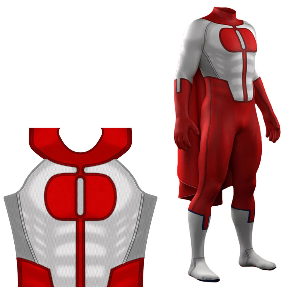 Invincible Superhero Omni-Man Cosplay Costume Nolan Grayson Red Suit Takerlama