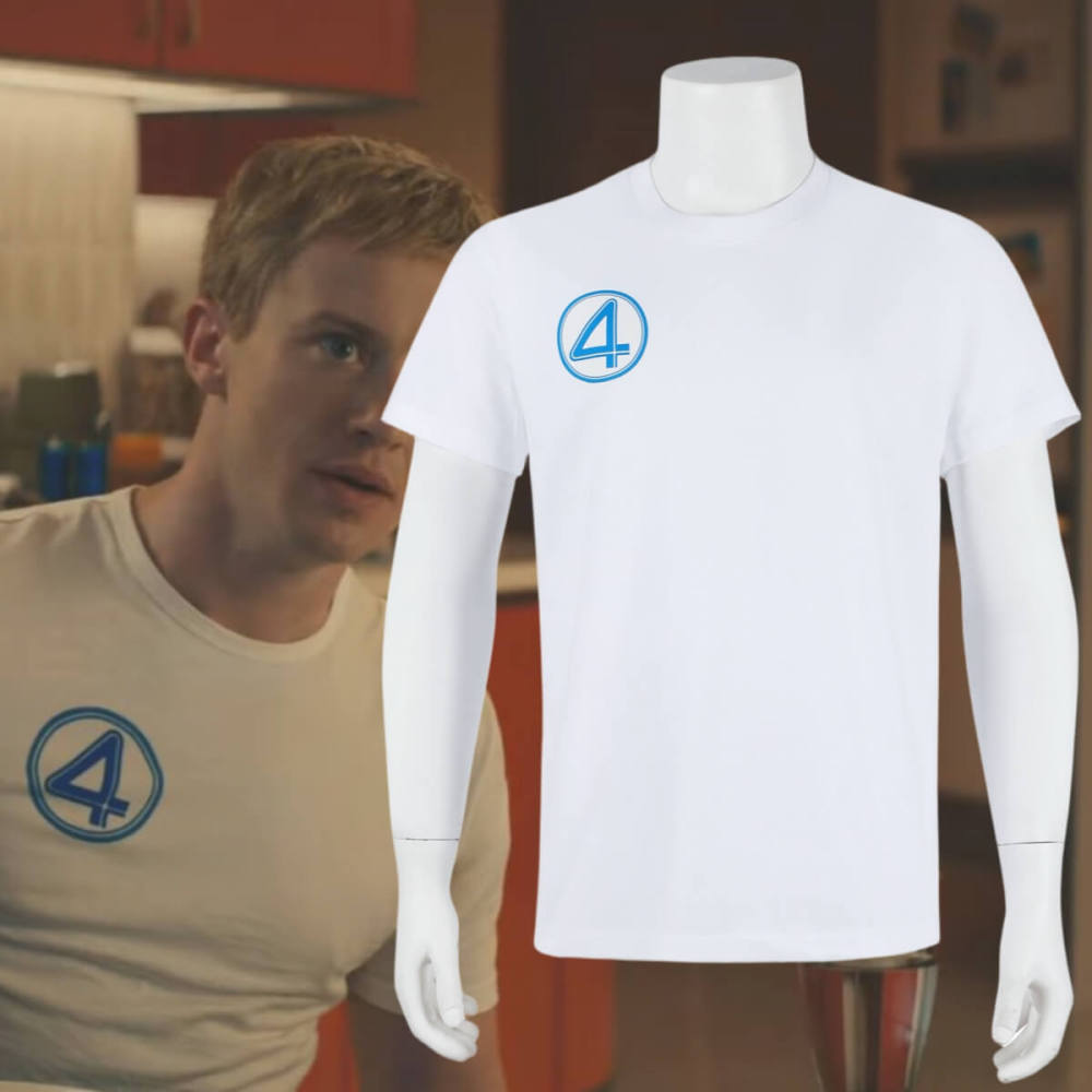 Fantastic Four First Steps Human Torch White T-Shirt Johnny Storm Cosplay Costume Takerlama