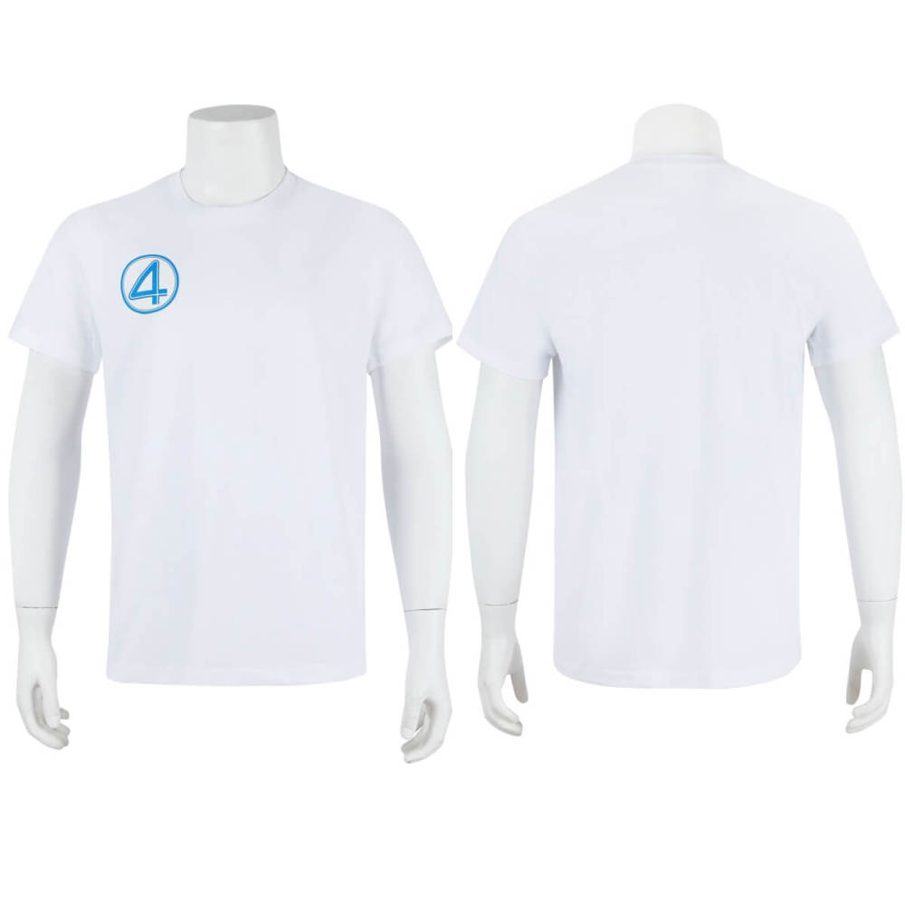Fantastic Four First Steps Human Torch White T-Shirt Johnny Storm Cosplay Costume Takerlama