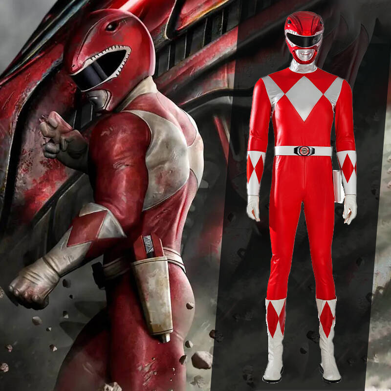 Takerlama Power Rangers Red Ranger Men's Muscle Costume Deluxe XS S L In Stock