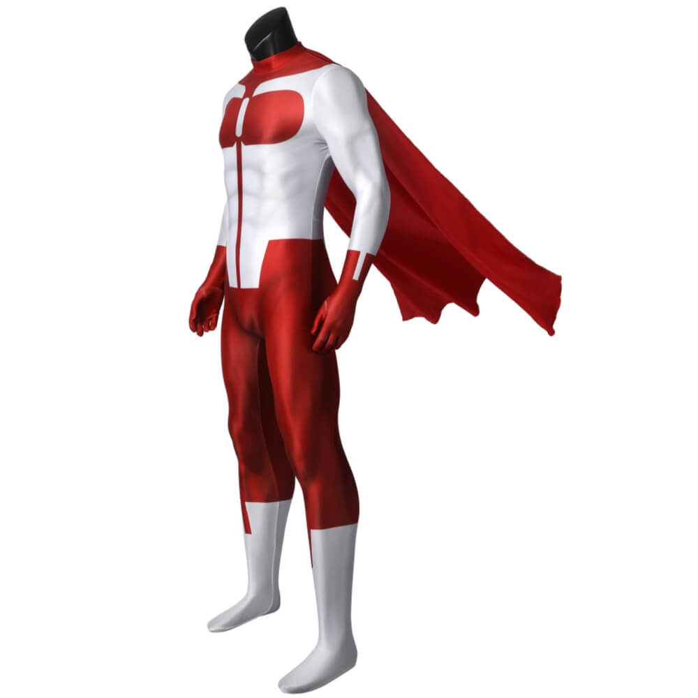Invincible Omni-Man Cosplay Costume Superhero Nolan Grayson Red Jumpsuit Cloak Takerlama