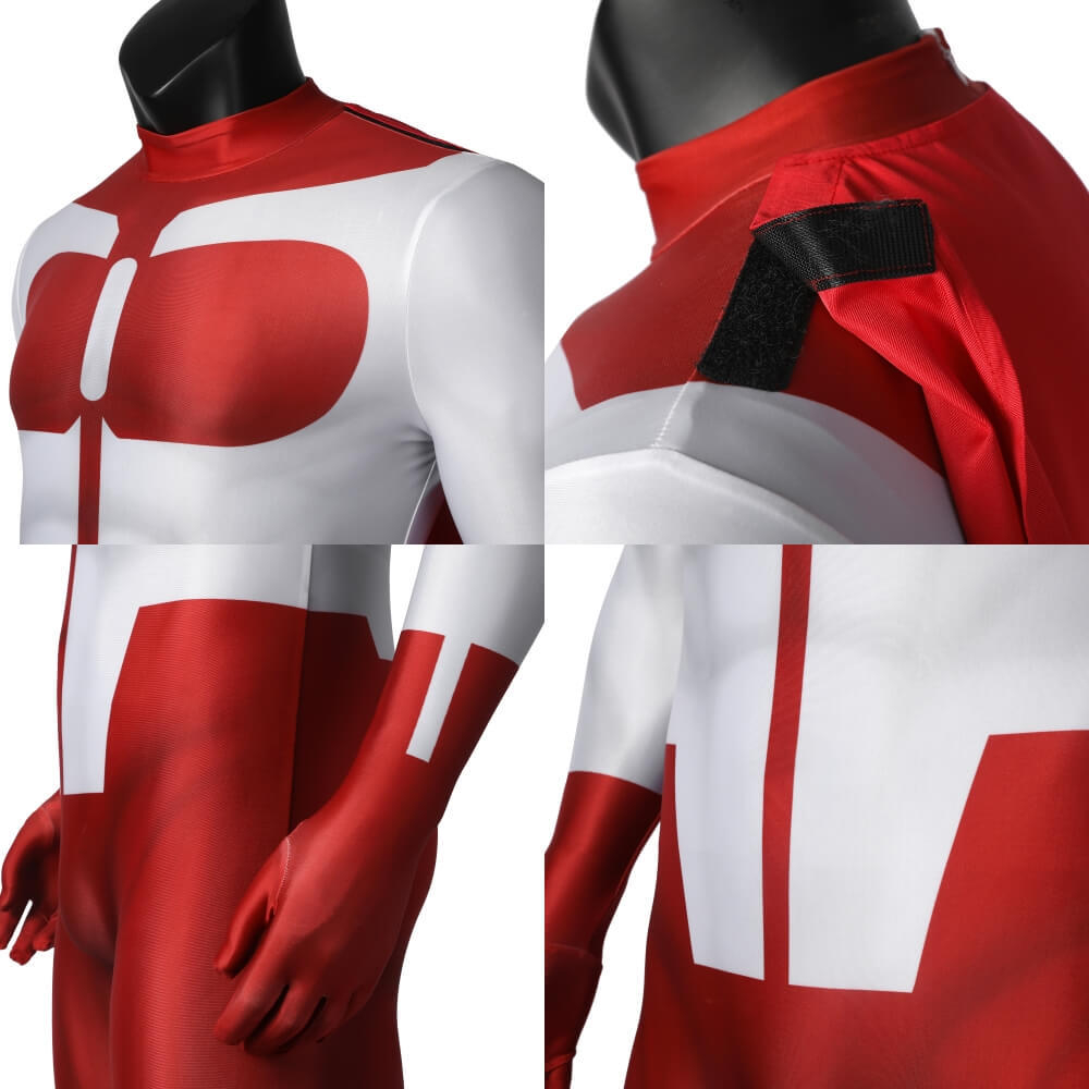 Invincible Omni-Man Cosplay Costume Superhero Nolan Grayson Red Jumpsuit Cloak Takerlama