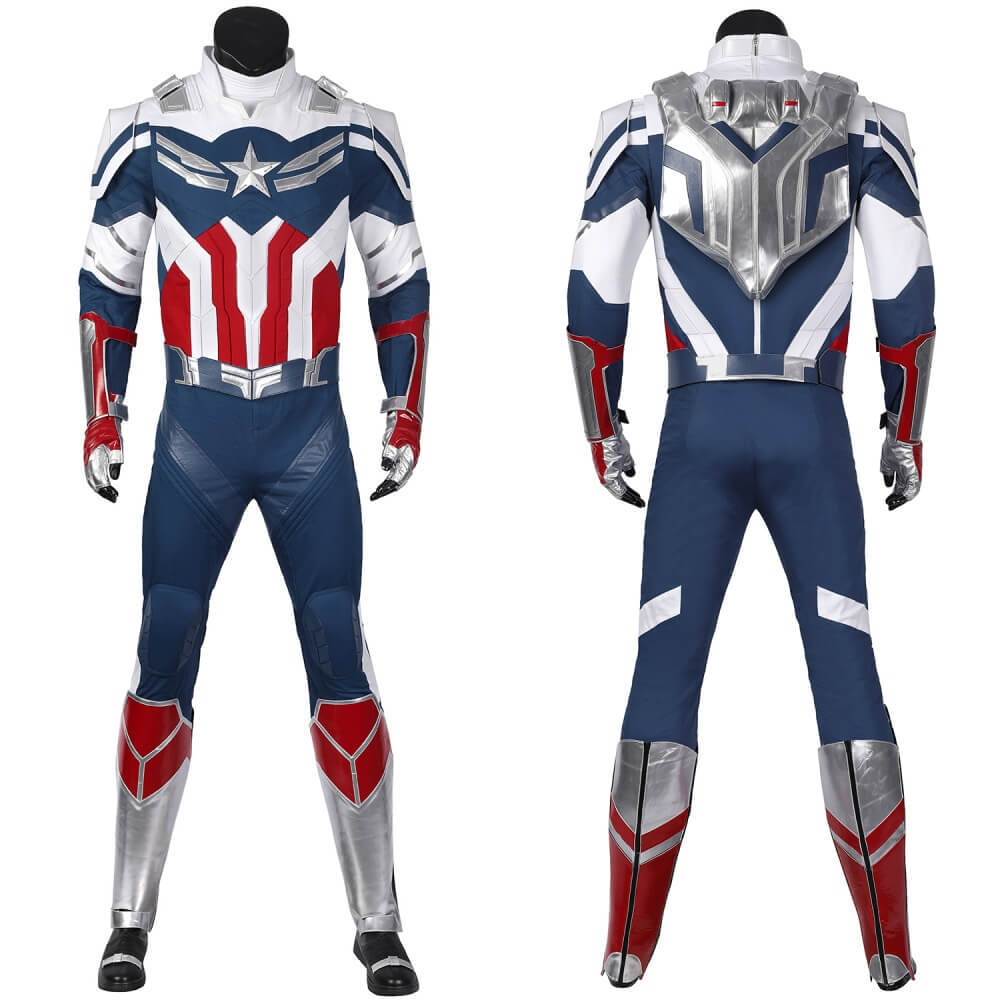 Deluxe Captain America Cosplay Costume The Falcon and the Winter Soldier Sam Wilson Halloween Outfit Takerlama