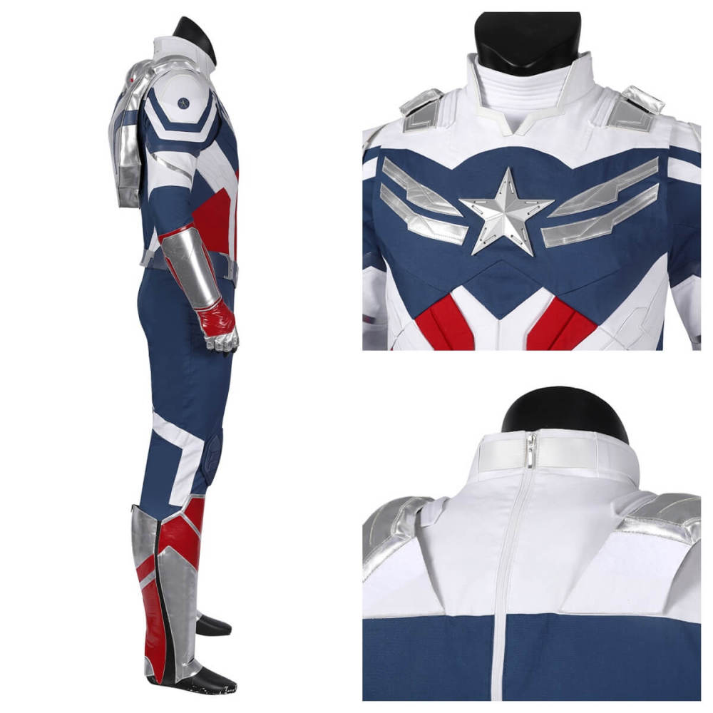 Deluxe Captain America Cosplay Costume The Falcon and the Winter Soldier Sam Wilson Halloween Outfit Takerlama