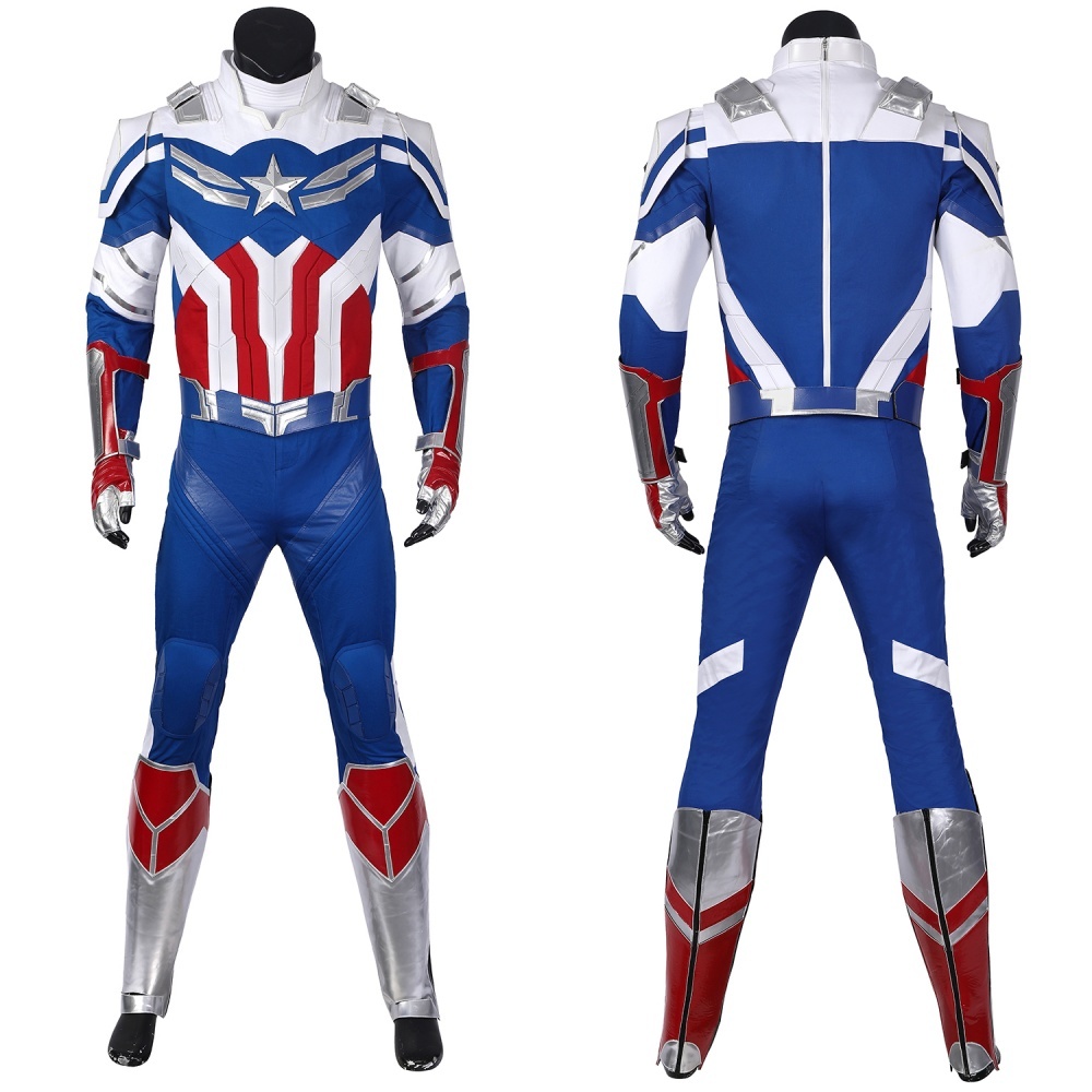New Captain America Cosplay Costume The Falcon and the Winter Soldier Sam Wilson Outfit In Stock