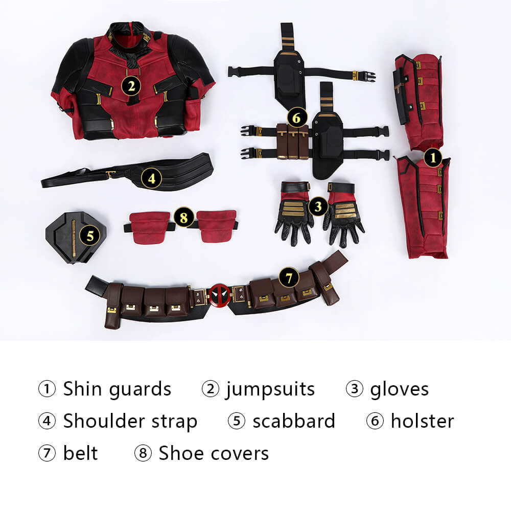 Kids Deadpool 3 Wade Wilson Cosplay Costume Deadpool & Wolverine Halloween Gifts For Boys Takerlama
