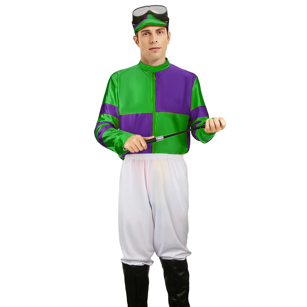Jockey Horse Racing Rider Halloween Costume Fancy Dress-Takerlama