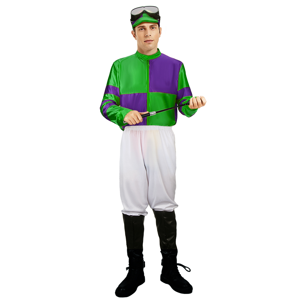 Jockey Horse Racing Rider Halloween Costume Fancy Dress-Takerlama