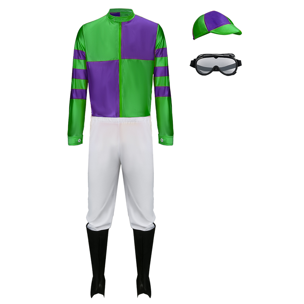 Jockey Horse Racing Rider Halloween Costume Fancy Dress-Takerlama