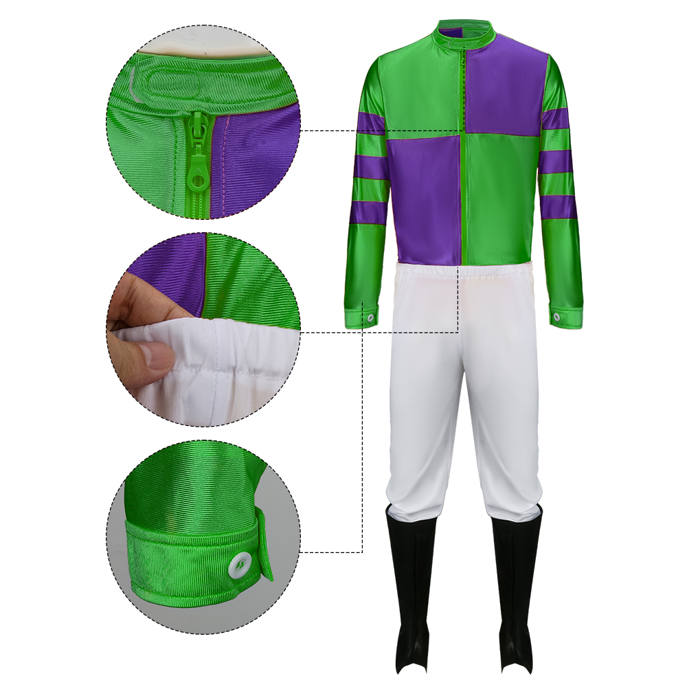 Jockey Horse Racing Rider Halloween Costume Fancy Dress-Takerlama 2 Colors