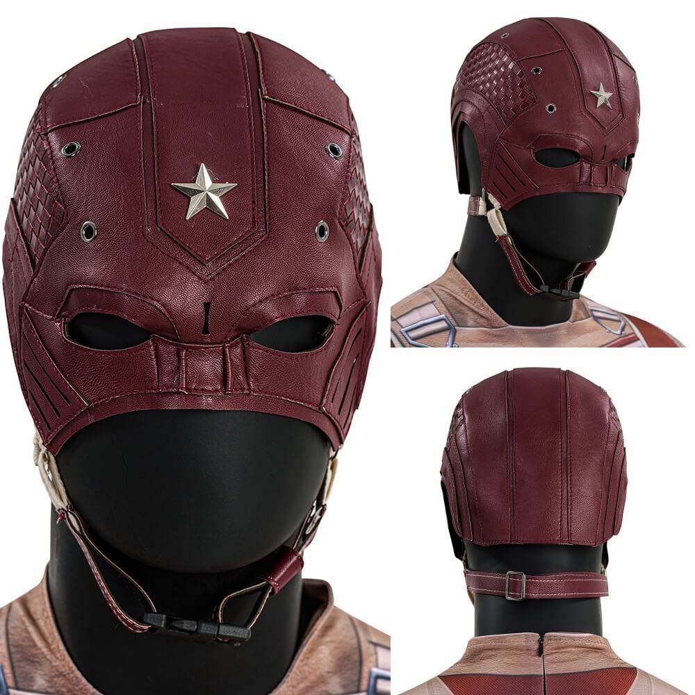 Thunderbolts Red Guardian Halloween Cosplay Costume Printed Jumpsuit With Helmet Takerlama