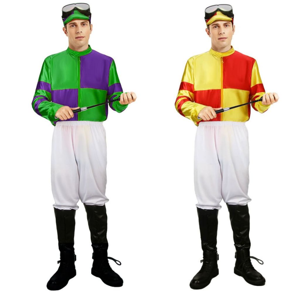 Jockey Horse Racing Rider Halloween Costume Fancy Dress-Takerlama