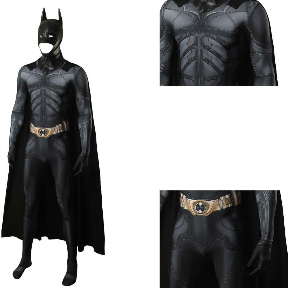 Batman The Dark Knight Bruce Wayne Cosplay Costume Superhero Jumpsuit Takerlama