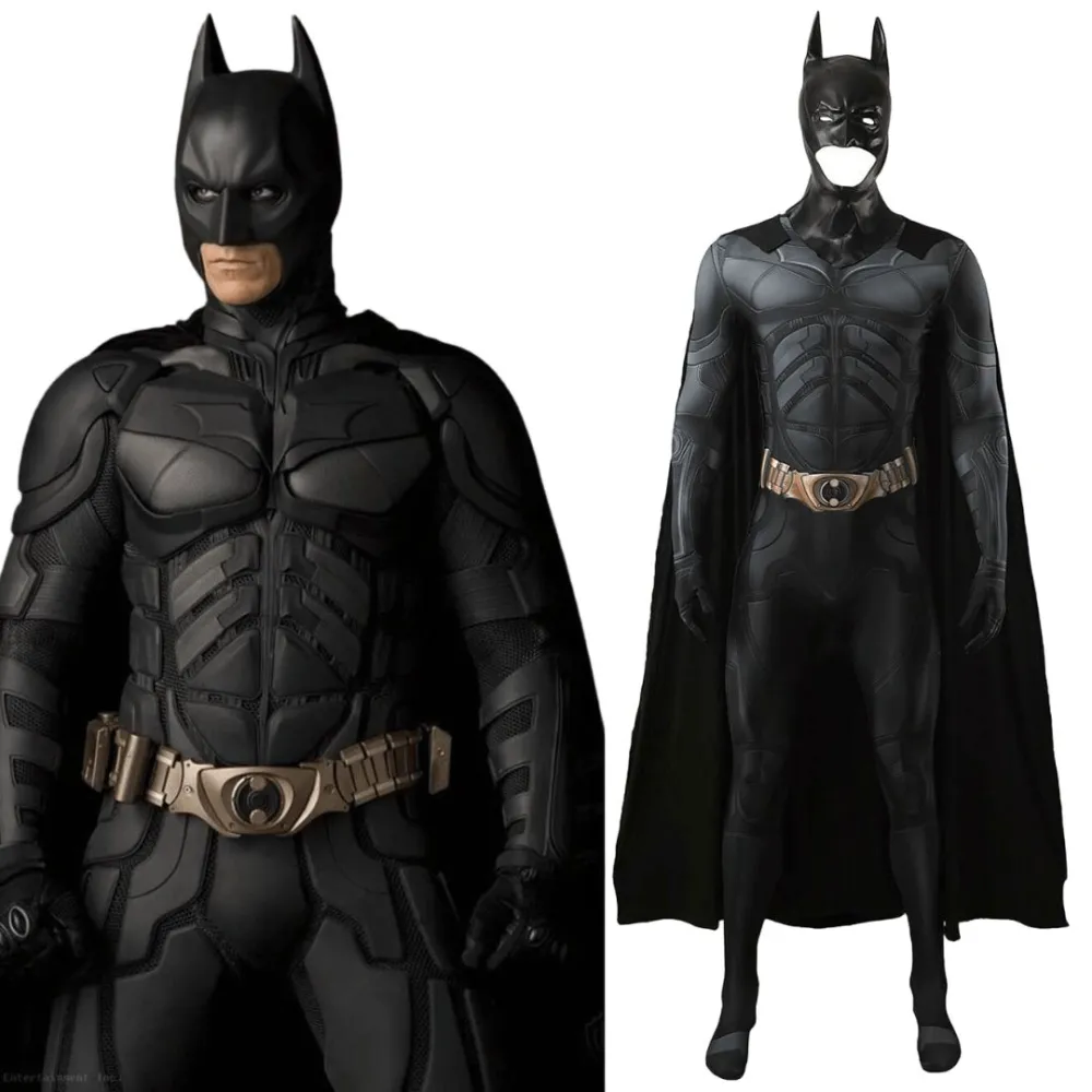 Batman The Dark Knight Bruce Wayne Cosplay Costume Superhero Jumpsuit  Takerlama, image size:1000x1000