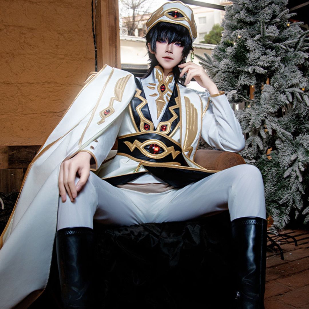 Code Geass Lelouch Vi Britannia King Cosplay Costume Lamperouge Emperor King Suit with Hat Takerlama