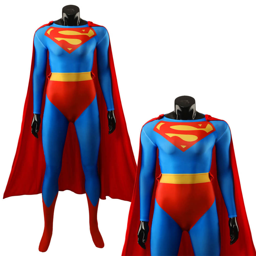 Superwoman Cosplay Costume Supegirl Female Superman Jumpsuit Cloak Takerlama