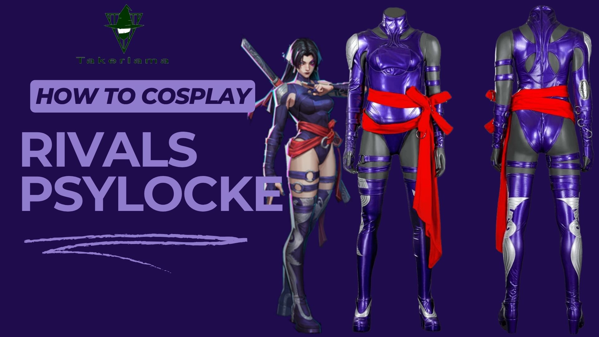 Deluxe Marvel Rivals Psylocke Vengeance Cosplay Costume Game Purple Halloween Outfits Takerlama
