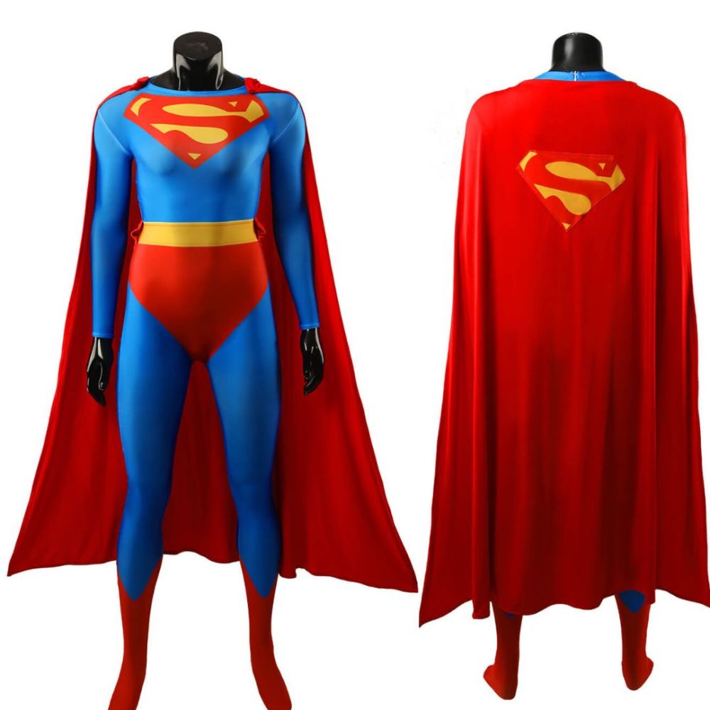 Superwoman Cosplay Costume Supegirl Female Superman Jumpsuit Cloak Takerlama