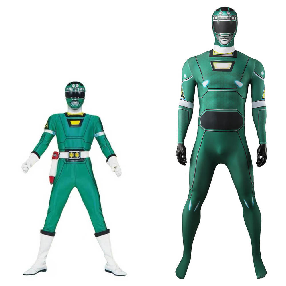 Power Rangers Turbo Green Turbo Ranger Cosplay Costume Takerlama