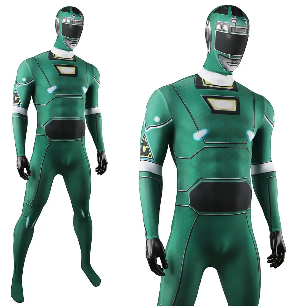 Power Rangers Turbo Green Turbo Ranger Cosplay Costume Takerlama
