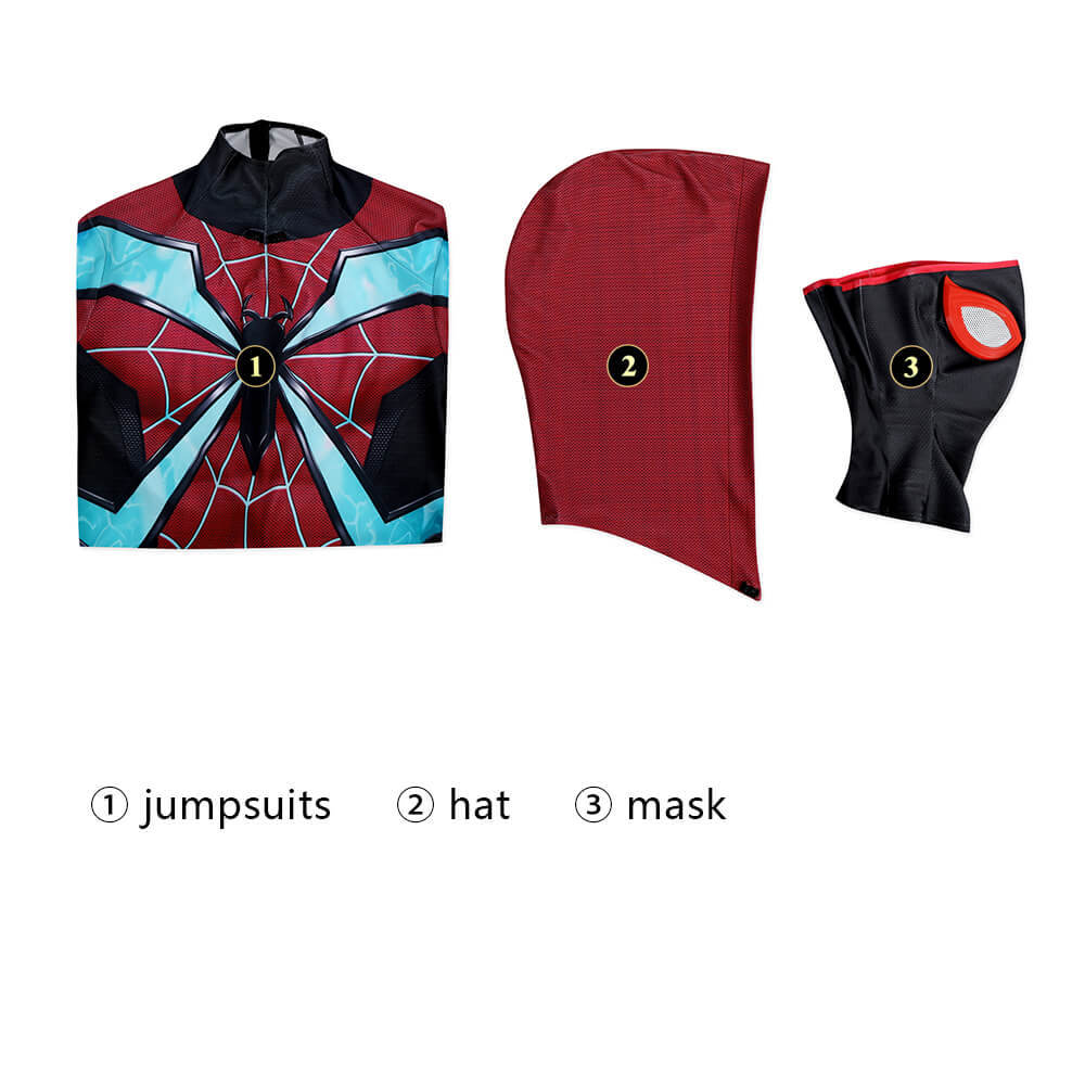 Spider-Man 2 Miles Morales Evolved Suit Cosplay Costume Takerlama