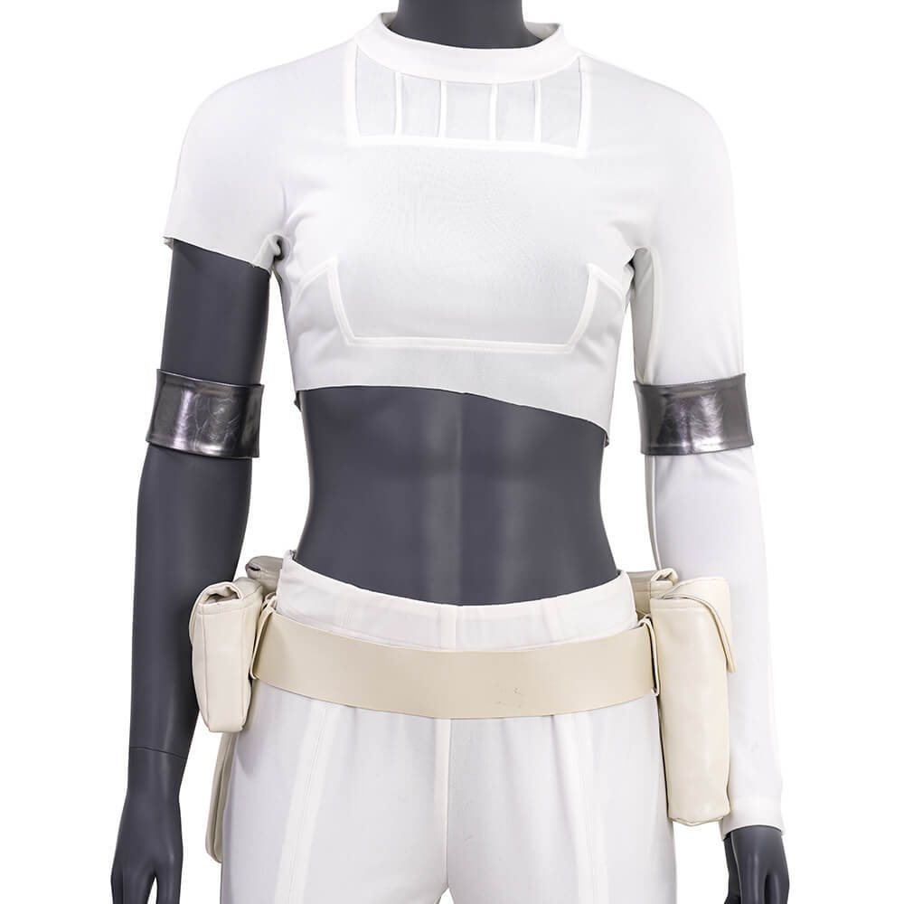 Star Wars Padme Amidala White Outfits Attack of the Clones Halloween Cosplay Costume Takerlama