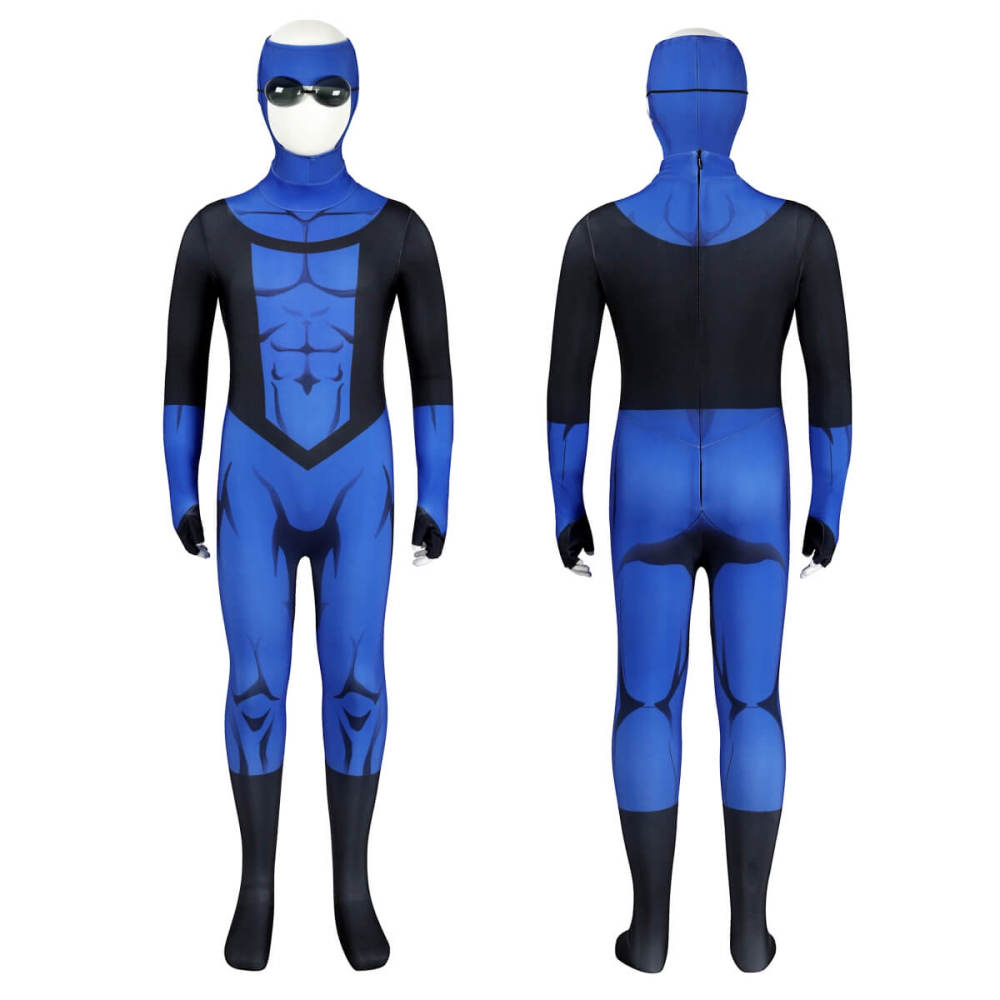 Kids Invincible Season 3 Mark Grayson Cosplay Costume Halloween Jumpsuit Mask Goggles Takerlama