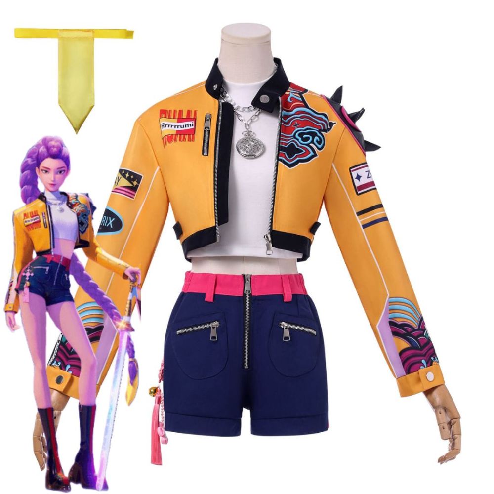 Kpop Demon Hunters Rumi Cosplay Costume Women's Halloween Fancy Dress Takerlama