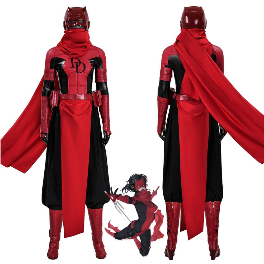 Elektra Female Daredevil Cosplay Costume Marvel Comics Outfits Takerlama