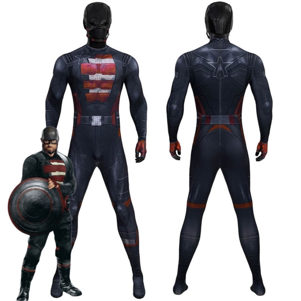 Thunderbolts U.S. Agent Halloween Cosplay Costume Superhero John Walker Jumpsuit Mask Takerlama