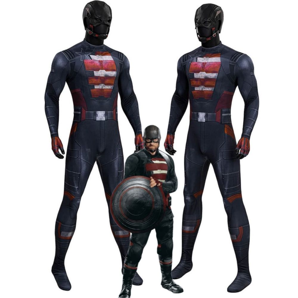 Thunderbolts U.S. Agent Halloween Cosplay Costume Superhero John Walker Jumpsuit Mask Takerlama
