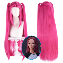 Kpop Demon Hunters Mira Cosplay Wig Pink Long Synthetic Hair For Women Takerlama In Stock