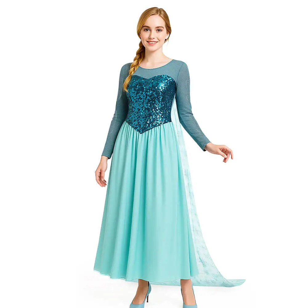 frozen elsa dark blue dress Olaf's Frozen Adventure Elsa Dress + Long Cape 200cm