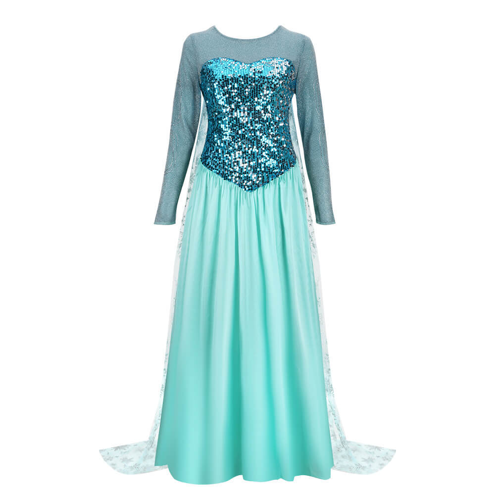 Elsa Princess Blue Dress Frozen 2 Disney Snow Queen Cosplay Costume Takerlama In Stock