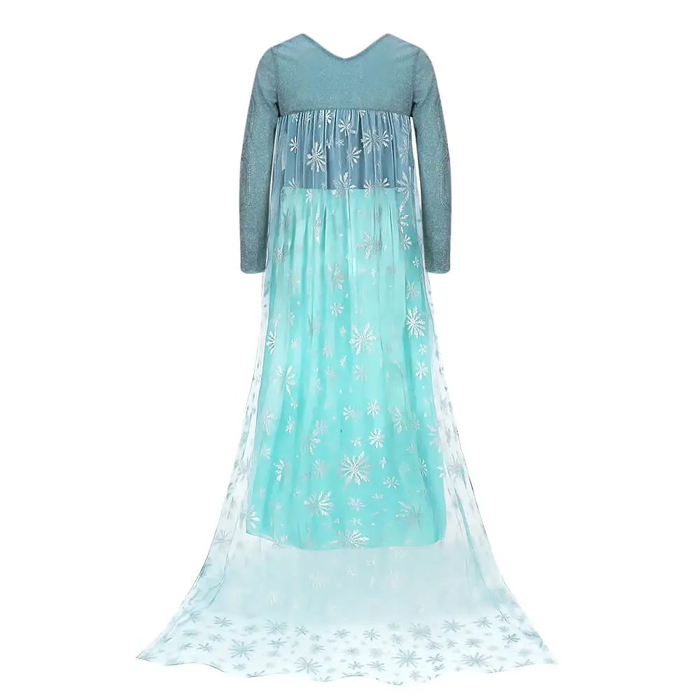 strapless open back dress Snow Adult Elsa Dress Costume Halloween Cosplay Elsa Anna Costume Prin –  Cosermart main image 0
