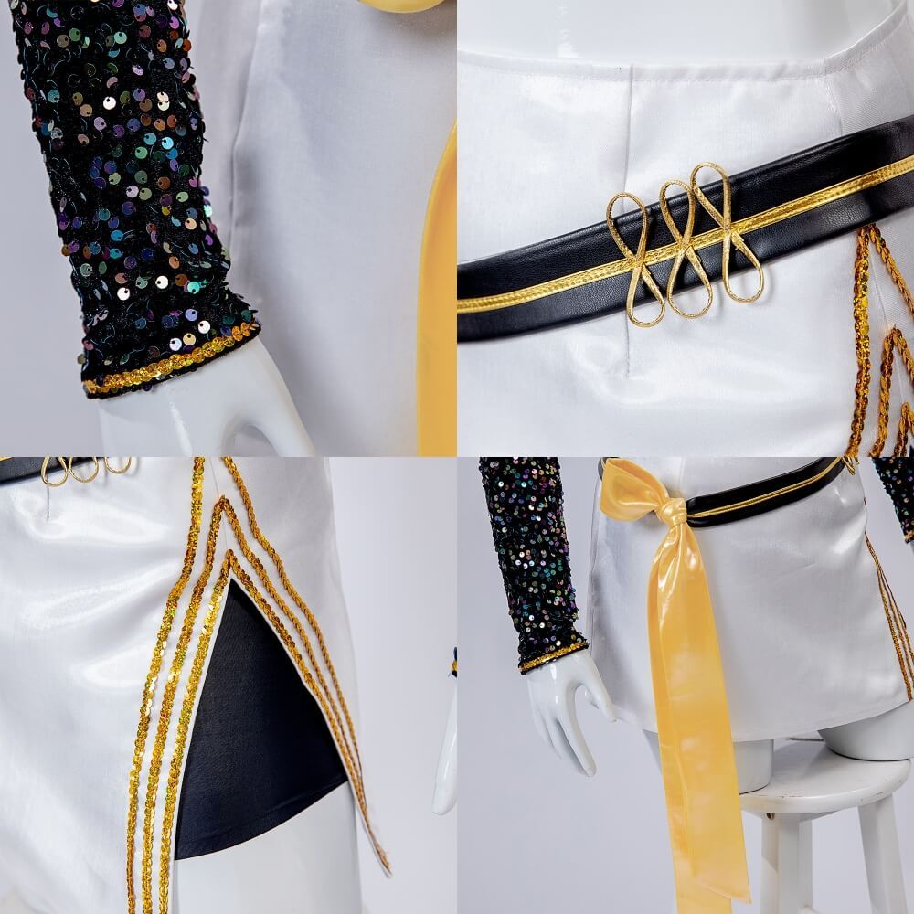 Kpop Demon Hunters Mira Golden Black Performance Dance Outfit Cosplay Costume Takerlama