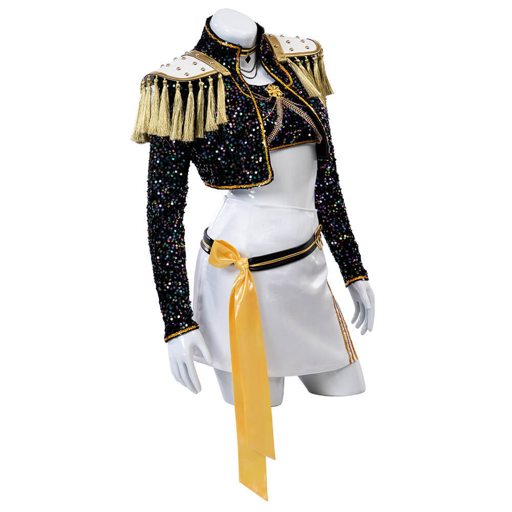 Kpop Demon Hunters Mira Golden Black Performance Dance Outfit Cosplay Costume Takerlama