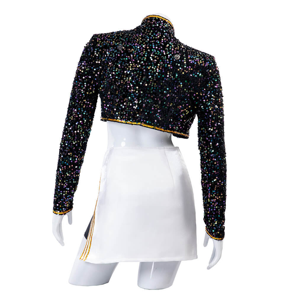 Kpop Demon Hunters Mira Golden Black Performance Dance Outfit Cosplay Costume Takerlama