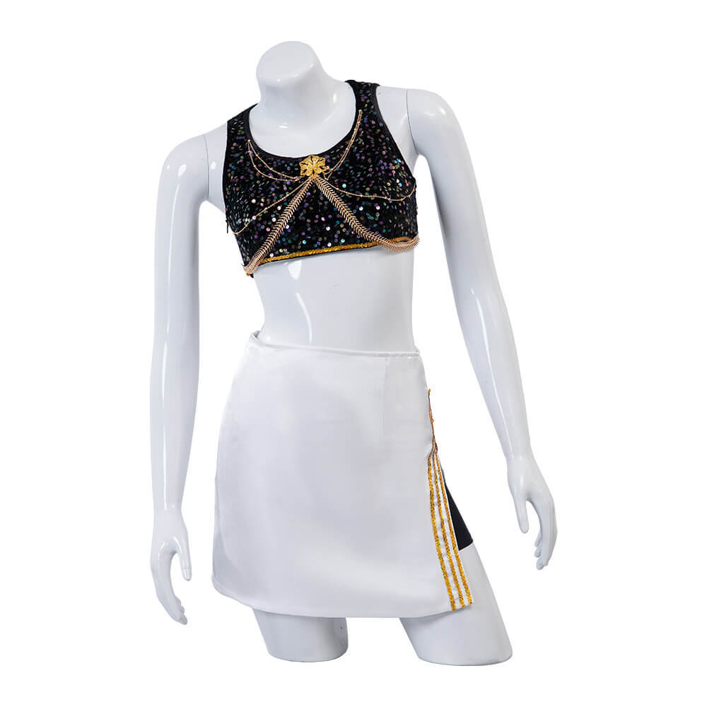 Kpop Demon Hunters Mira Golden Black Performance Dance Outfit Cosplay Costume Takerlama