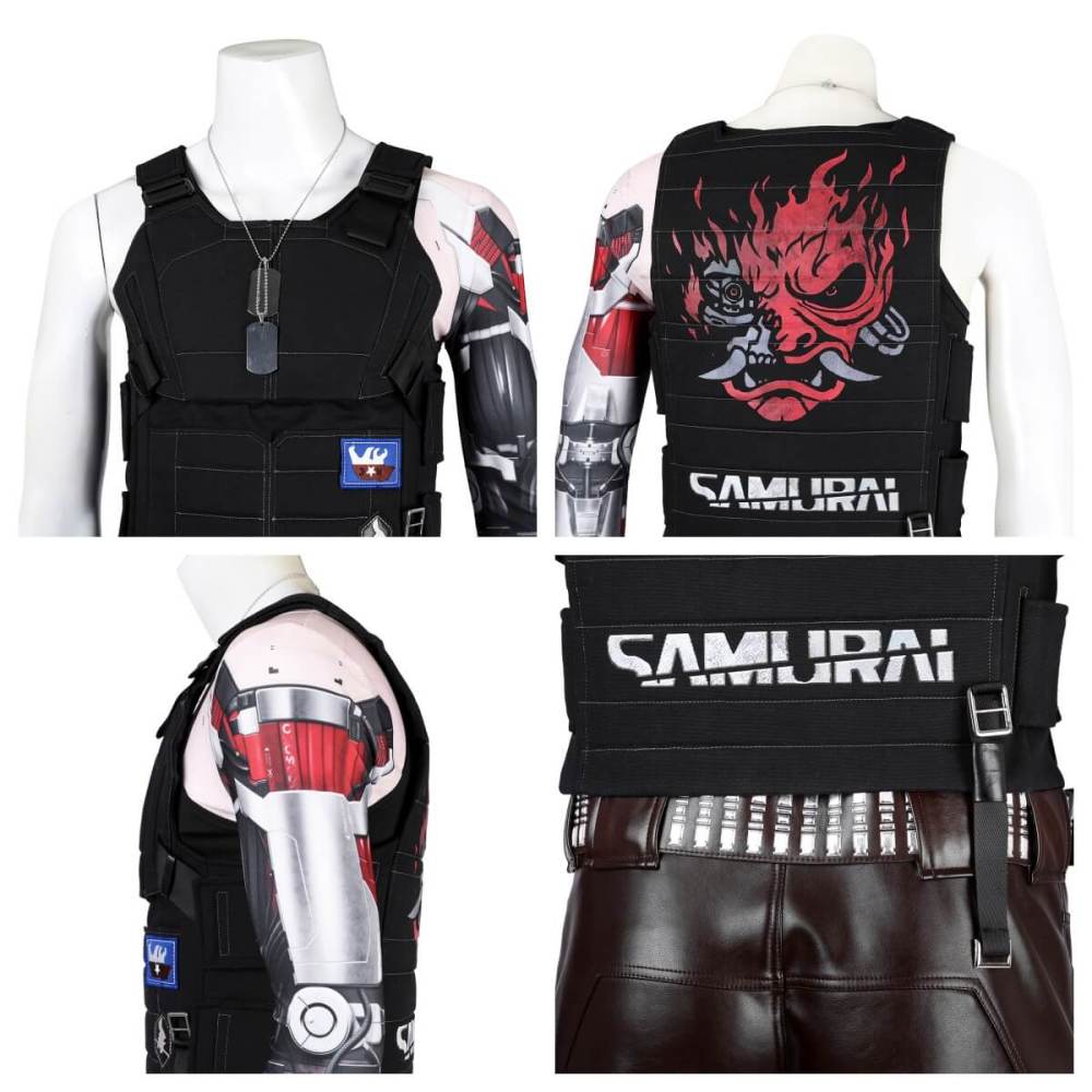 Cyberpunk 2077 Johnny Silverhand Samurai Halloween Cosplay Costume Adult Takerlama