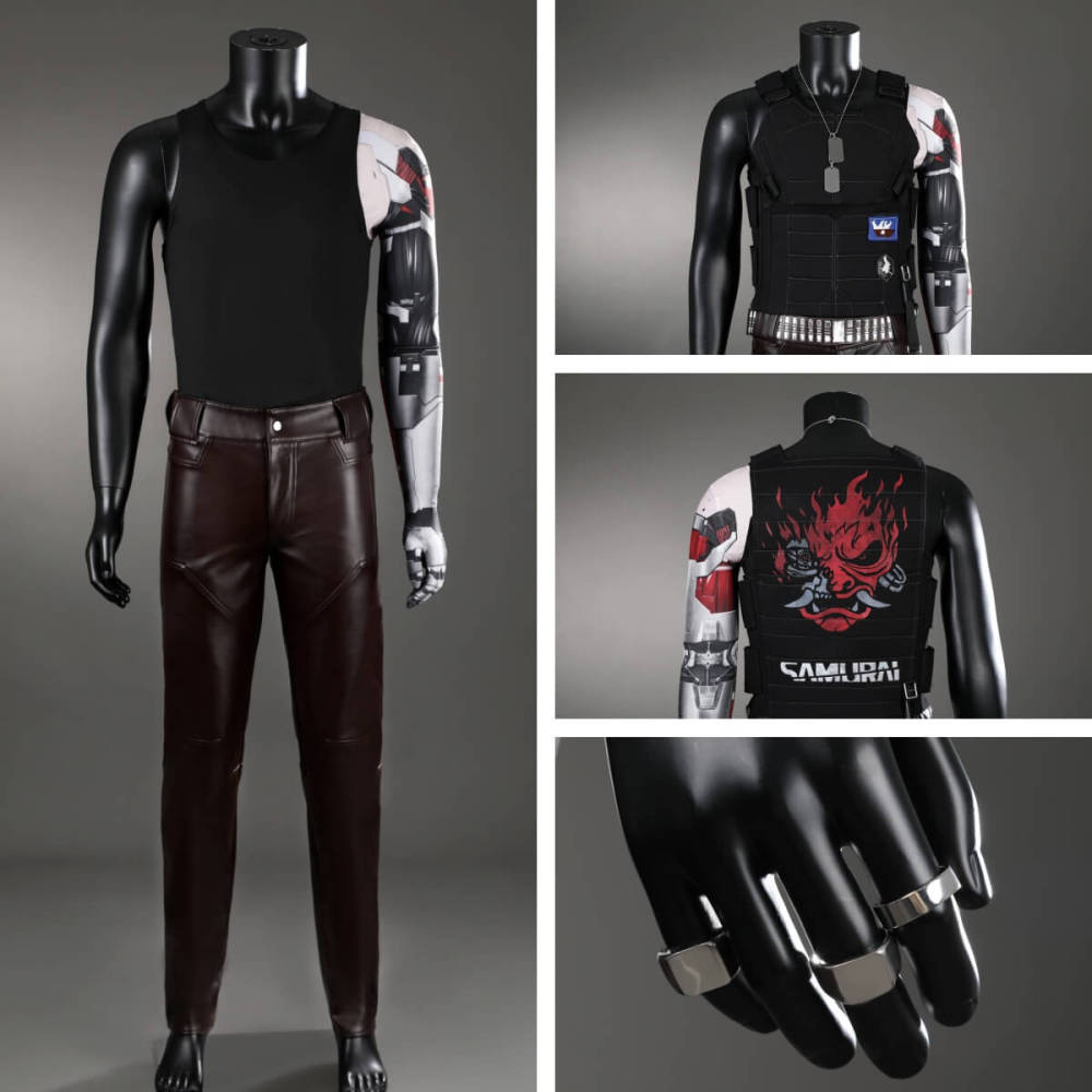 Cyberpunk 2077 Johnny Silverhand Samurai Halloween Cosplay Costume Adult Takerlama