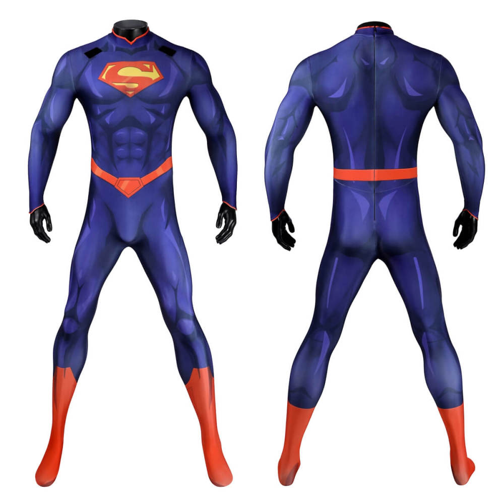 The New 52 Superman Clark Kent Superhero Cosplay Costume DC 3D Print Jumpsuit Cloak Takerlama