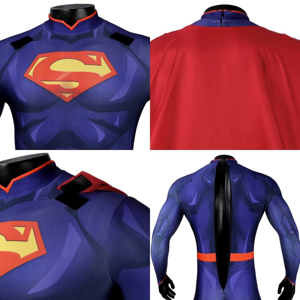 The New 52 Superman Clark Kent Superhero Cosplay Costume DC 3D Print Jumpsuit Cloak Takerlama