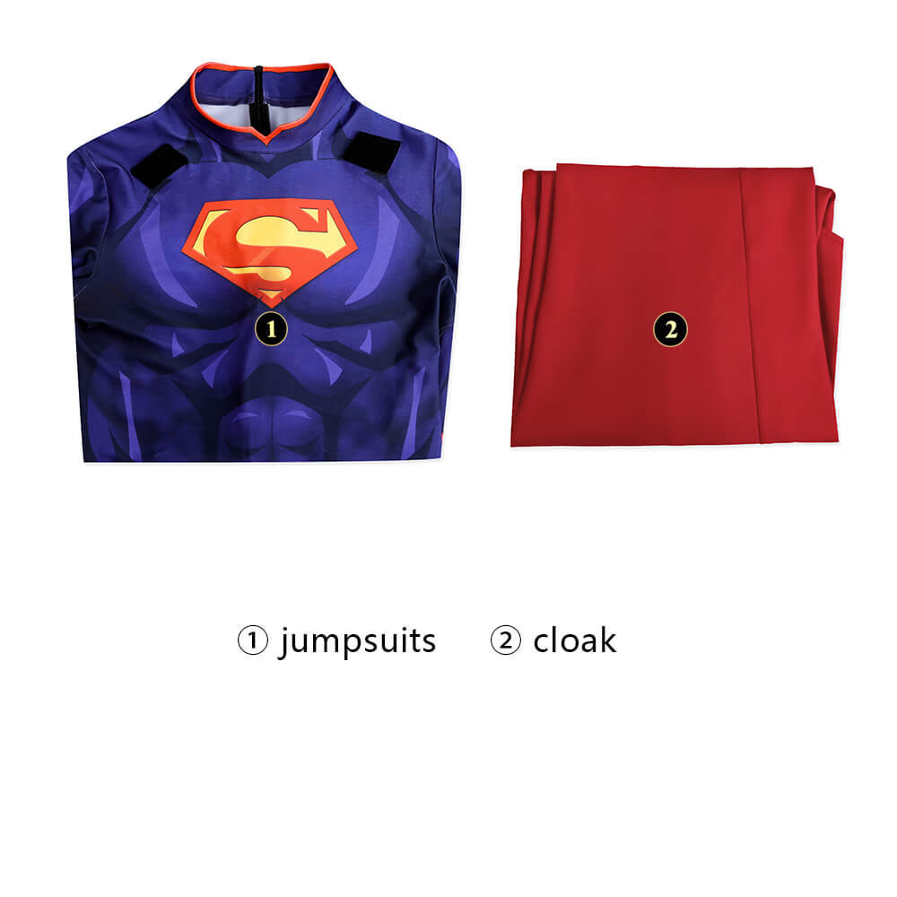 The New 52 Superman Clark Kent Superhero Cosplay Costume DC 3D Print Jumpsuit Cloak Takerlama