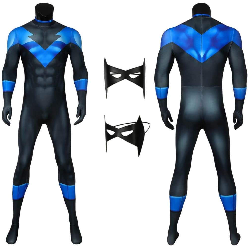 Batman: Under the Red Hood Nightwing Cosplay Costume 3D Print Jumpsuit Takerlama
